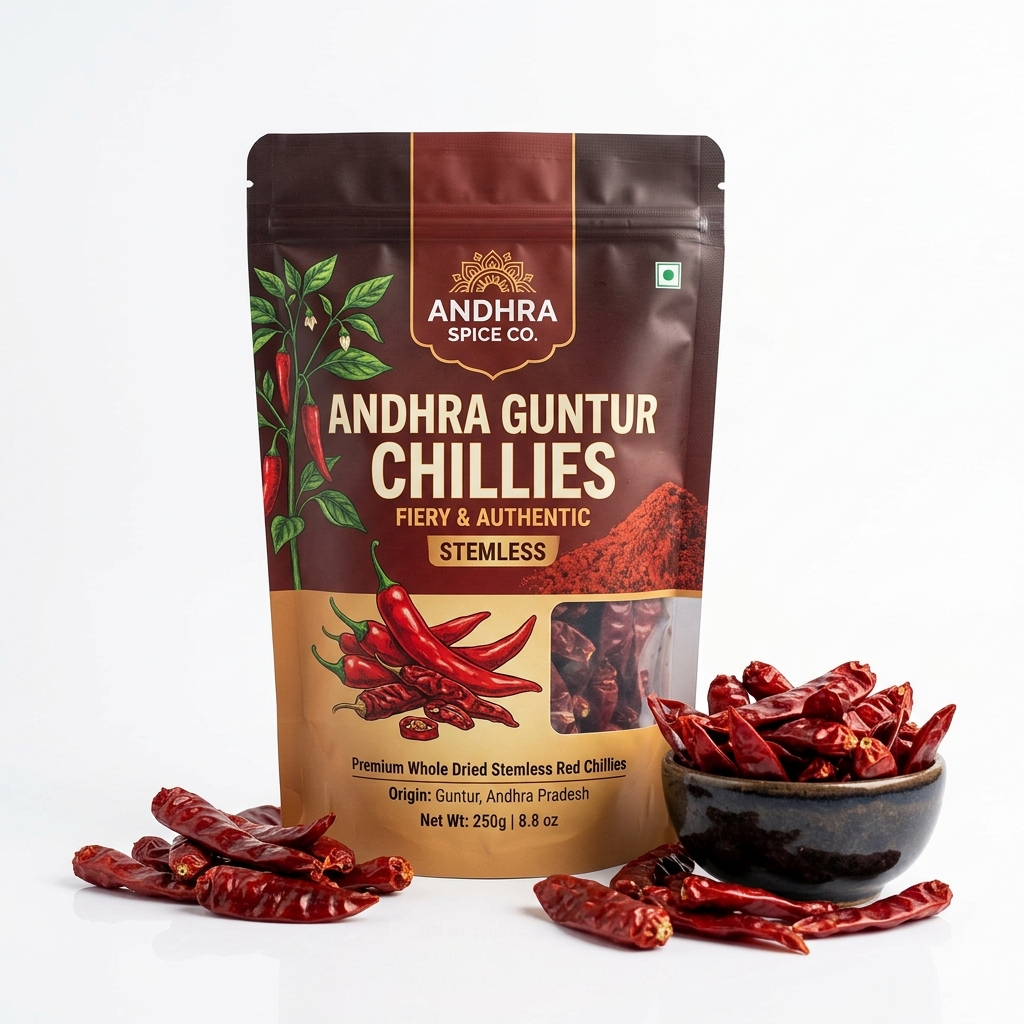 Guntur Stemless Chillies 250g