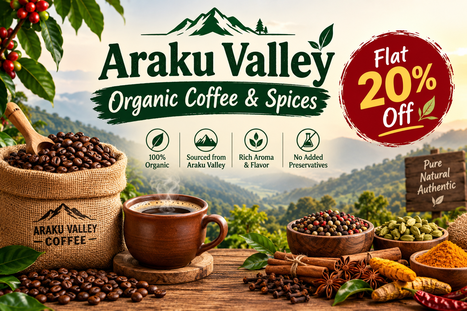 Araku Valley Organic Coffee & Spices - Flat 20% Off